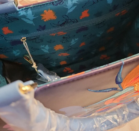 Loungefly Stitch Tropical Bird Of Paradise Blue Tote NWT Beautifully Embroidered - Picture 7 of 12